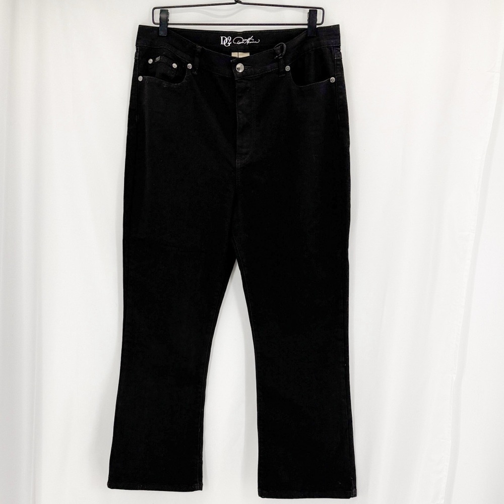 DG2 Diane Gilman Black Stretch Crop Straight Leg Jeans 14T NWT Lightweight